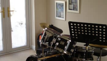 garage conversion with drum kit