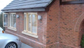 Feature Stepped Brickwork with hardwood windows