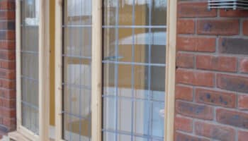 Hardwood Window with lead strips
