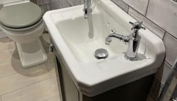 Garage Conversion to Shower Room Sink Chorley